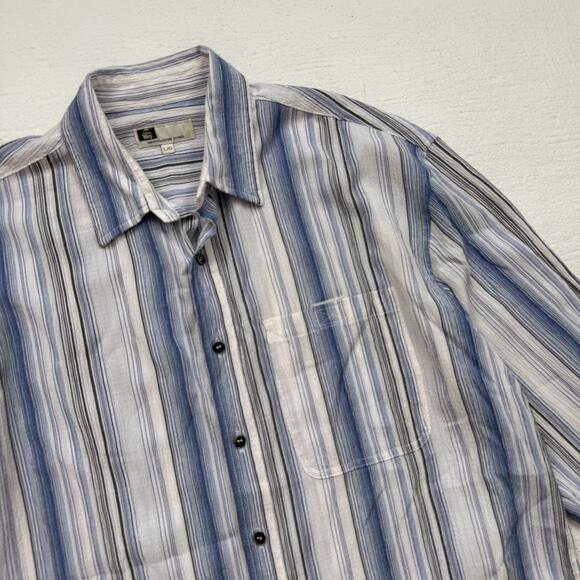 Tilley Striped Long Sleeve Button Up Shirt L Lightweight Textured Casual - Picture 2 of 7